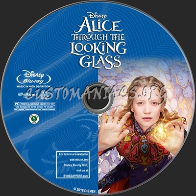 Alice Through The Looking Glass blu-ray label