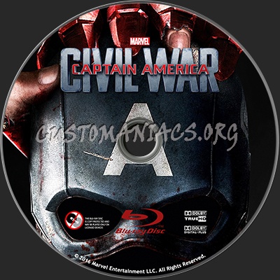 Captain America Civil War blu-ray label