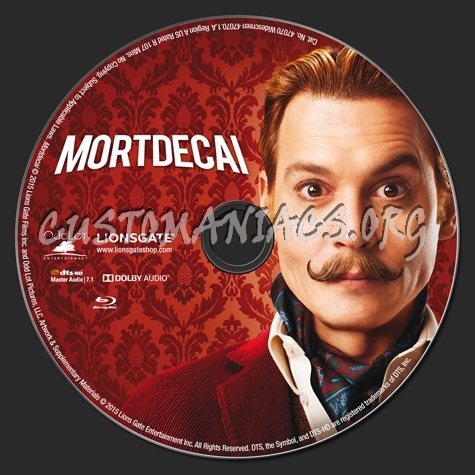 Mortdecai blu-ray label