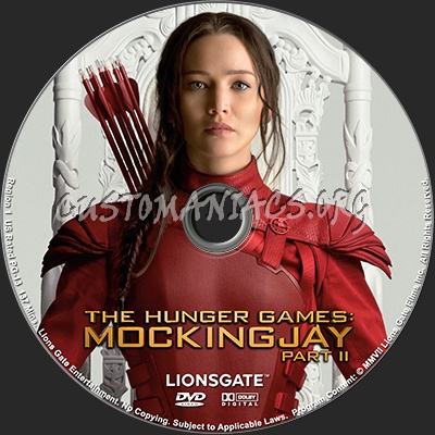 The Hunger Games MockingJay Part 2 dvd label