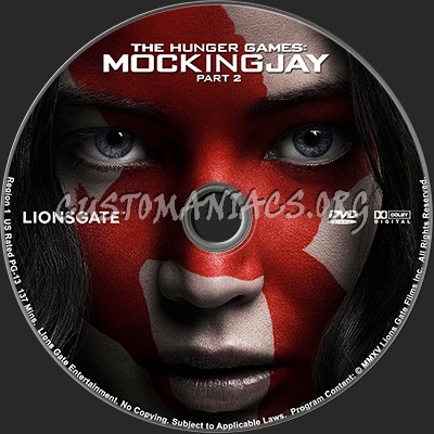 The Hunger Games MockingJay Part 2 dvd label