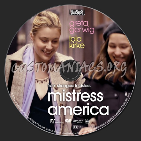 Mistress America dvd label