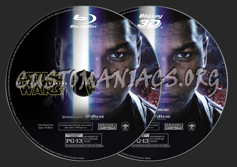 Star Wars: The Force Awakens blu-ray label