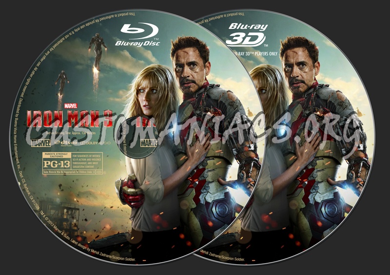 Iron Man 3 blu-ray label