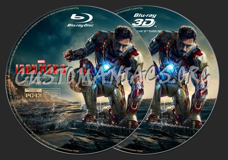 Iron Man 3 blu-ray label