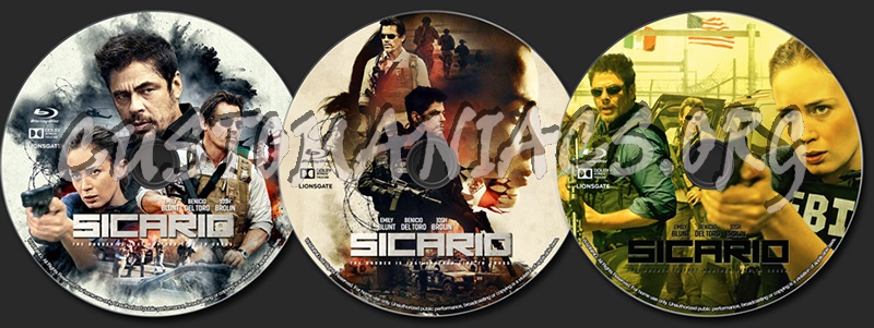 Sicario (2015) blu-ray label