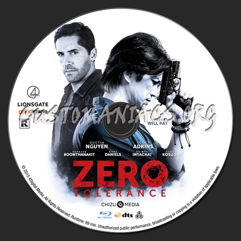 Zero Tolerance (2015) blu-ray label