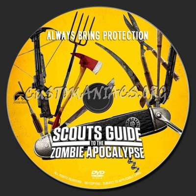 Scouts Guide To The Zombie Apocalypse (2015) dvd label