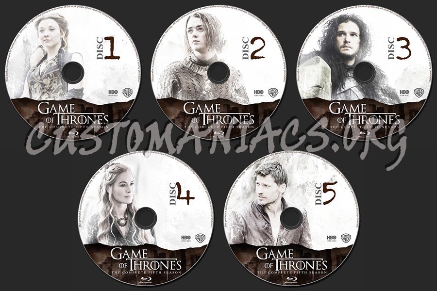 Game of Thrones Season 5 blu ray label DVD Covers Labels by