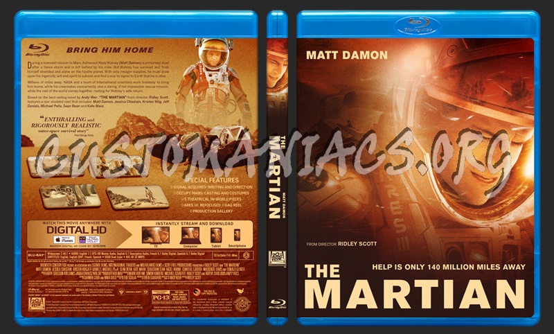 The Martian blu-ray cover