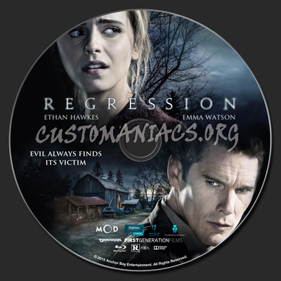 Regression (2015) blu-ray label