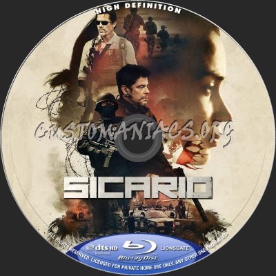 Sicario blu-ray label