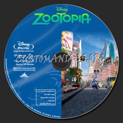 Zootopia (2D+3D) blu-ray label