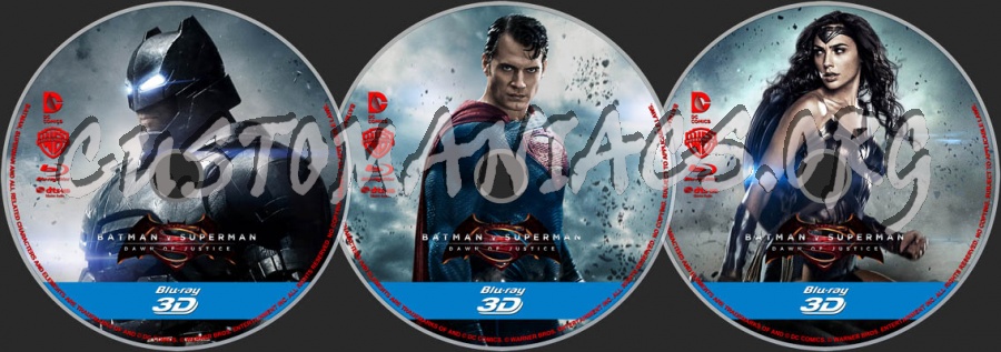 Batman v Superman: Dawn of Justice (2016) 3D blu-ray label