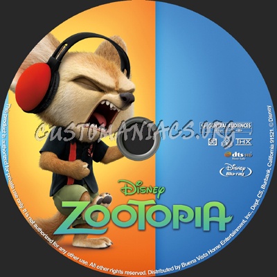 Zootopia blu-ray label