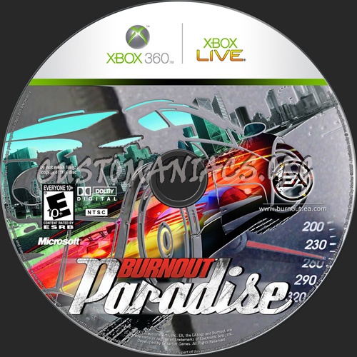 Burnout Paradise dvd label