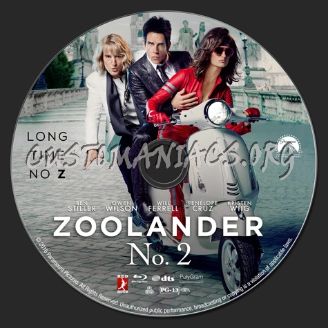 Zoolander 2 blu-ray label