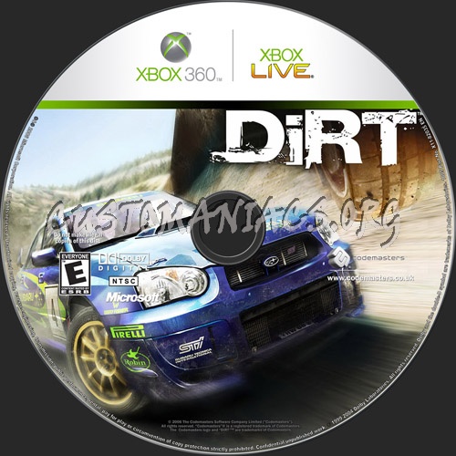 Colin McRae DIRT dvd label