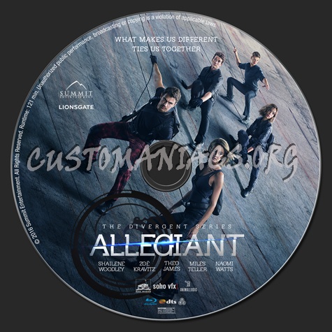 The Divergent Series: Allegiant blu-ray label