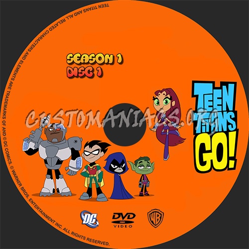 Teen Titans Go! Season 1 & 2 dvd label