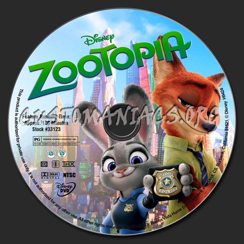 Zootopia dvd label