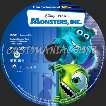 Monsters Inc dvd label