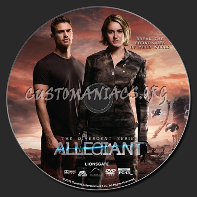 The Divergent Series Allegiant dvd label