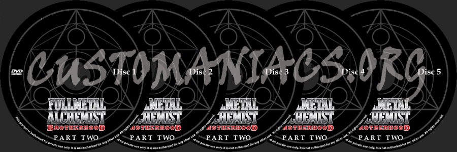 Fullmetal Alchemist: Brotherhood Part 2 dvd label