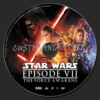 Star Wars VII: The Force Awakens dvd label