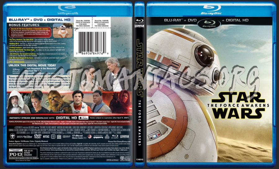 Star Wars The Force Awakens blu-ray cover