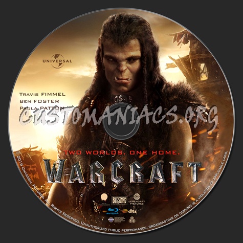 Warcraft (2D & 3D) blu-ray label