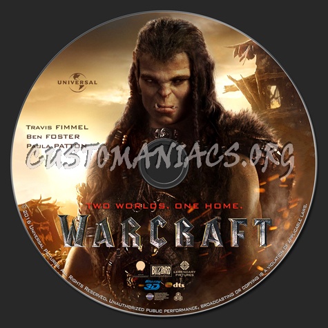 Warcraft (2D & 3D) blu-ray label