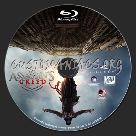 Assassin's Creed blu-ray label