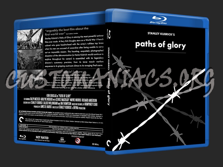 Stanley Kubrick's Paths of Glory blu-ray cover