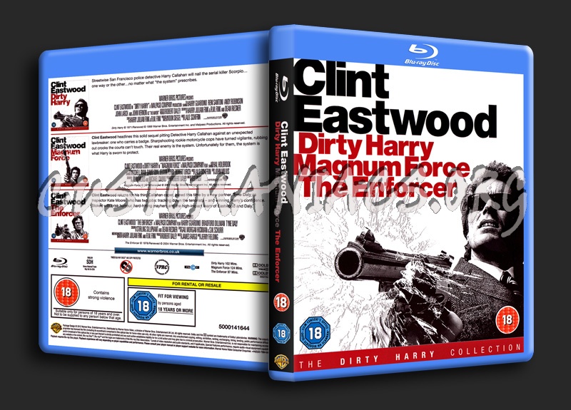 Dirty Harry / Magnum Force / The Enforcer blu-ray cover