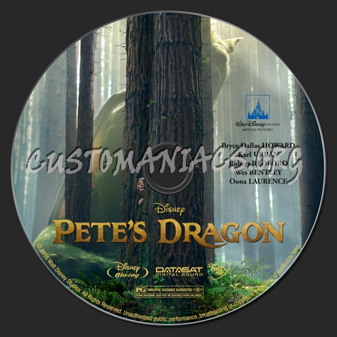 Pete's Dragon (2D & 3D) (2016) blu-ray label