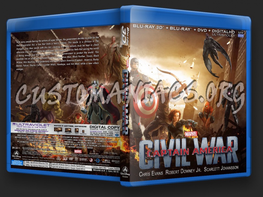 Captain America Civil War 3D BRHD blu-ray cover