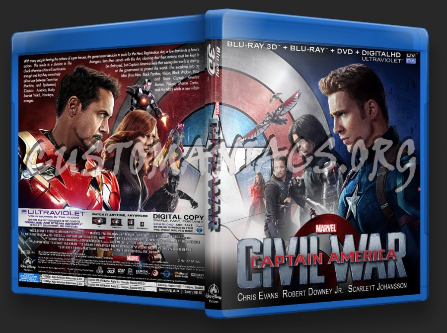 Captain America Civil War 3D BRHD blu-ray cover