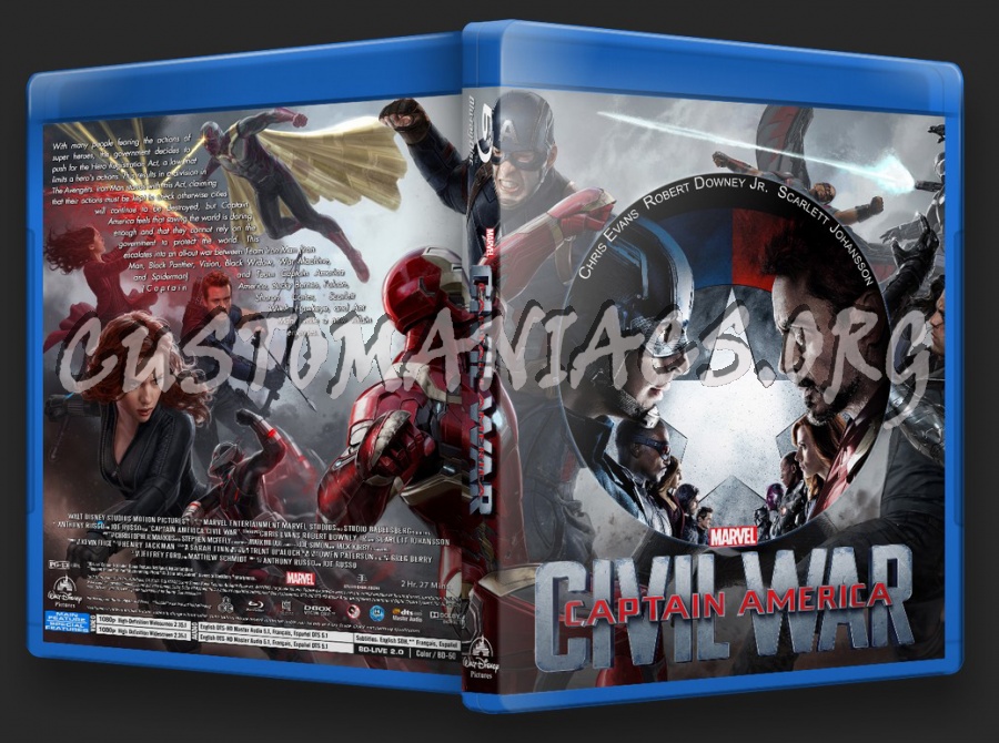 Captain America Civil War blu-ray cover