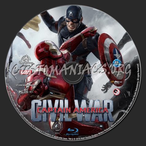 Captain America Civil War blu-ray label