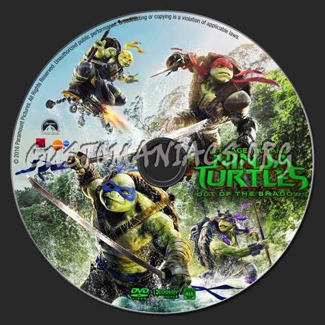 Teenage Mutant Ninja Turtles: Out of the Shadows dvd label