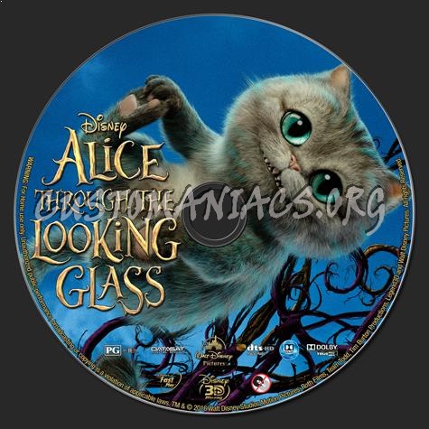 Alice Through the Looking Glass 3D (2016) blu-ray label