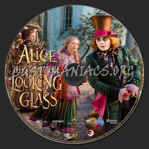 Alice Through the Looking Glass 3D (2016) blu-ray label