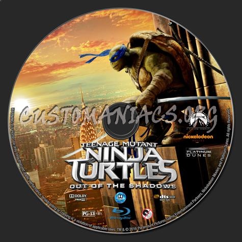 Teenage Mutant Ninja Turtles: Out of the Shadows blu-ray label