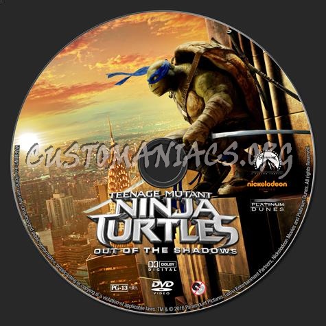 Teenage Mutant Ninja Turtles: Out of the Shadows dvd label