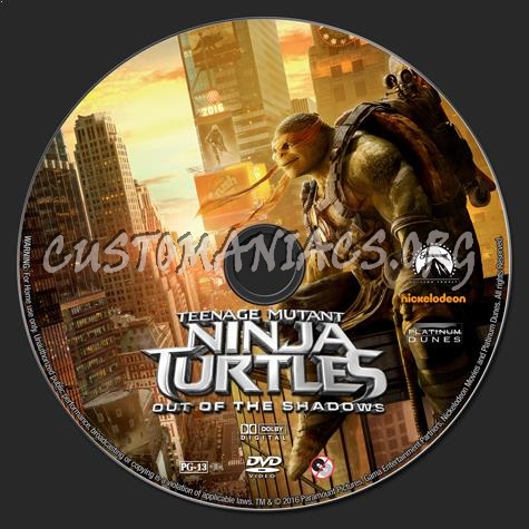 Teenage Mutant Ninja Turtles: Out of the Shadows dvd label