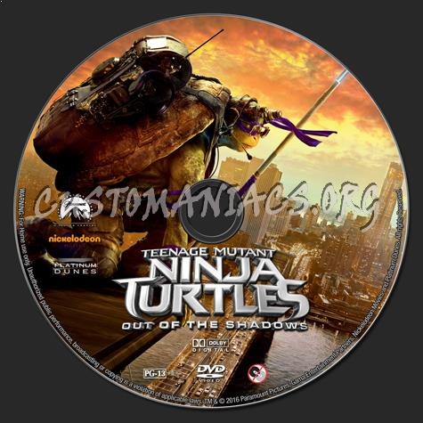 Teenage Mutant Ninja Turtles: Out of the Shadows dvd label