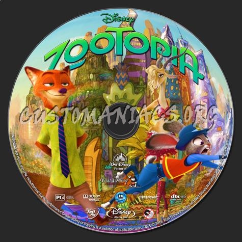 Zootopia blu-ray label