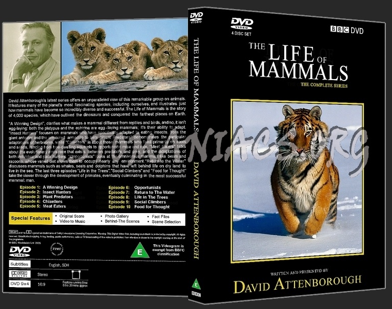 Life Of Mammals - David Attenborough dvd cover