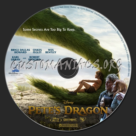 Pete's Dragon (2D & 3D) (2016) blu-ray label